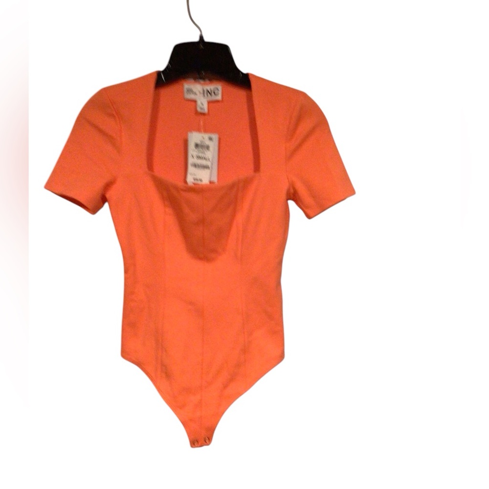 International Concepts Misa Hylton Women's Size XS Coral Short sleeve Bodysuit